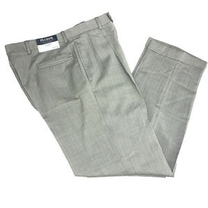 Jos A Bank Travelers Mens 32 x 31 Brown Taupe Wool Trousers Pleated Cuffed New